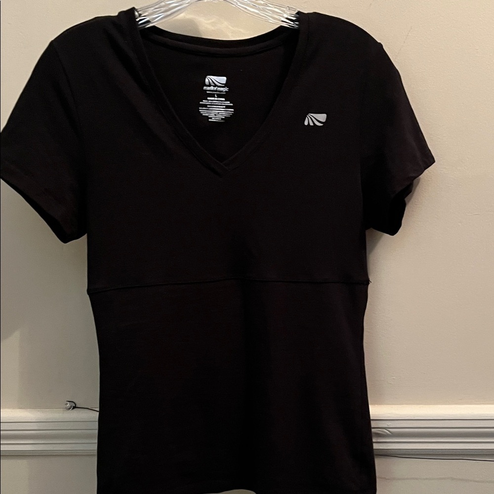 Marika Black Short Sleeve V-Neck Tee